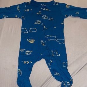 Camper themed button up footie pajama